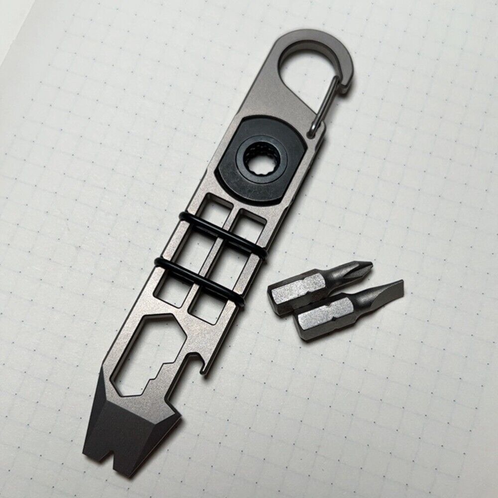 Titanium Alloy Multi-function Crowbar Pocket Pry Bar EDC Tool Opener Screwdriver 07FC0E-D4 - KOEEK