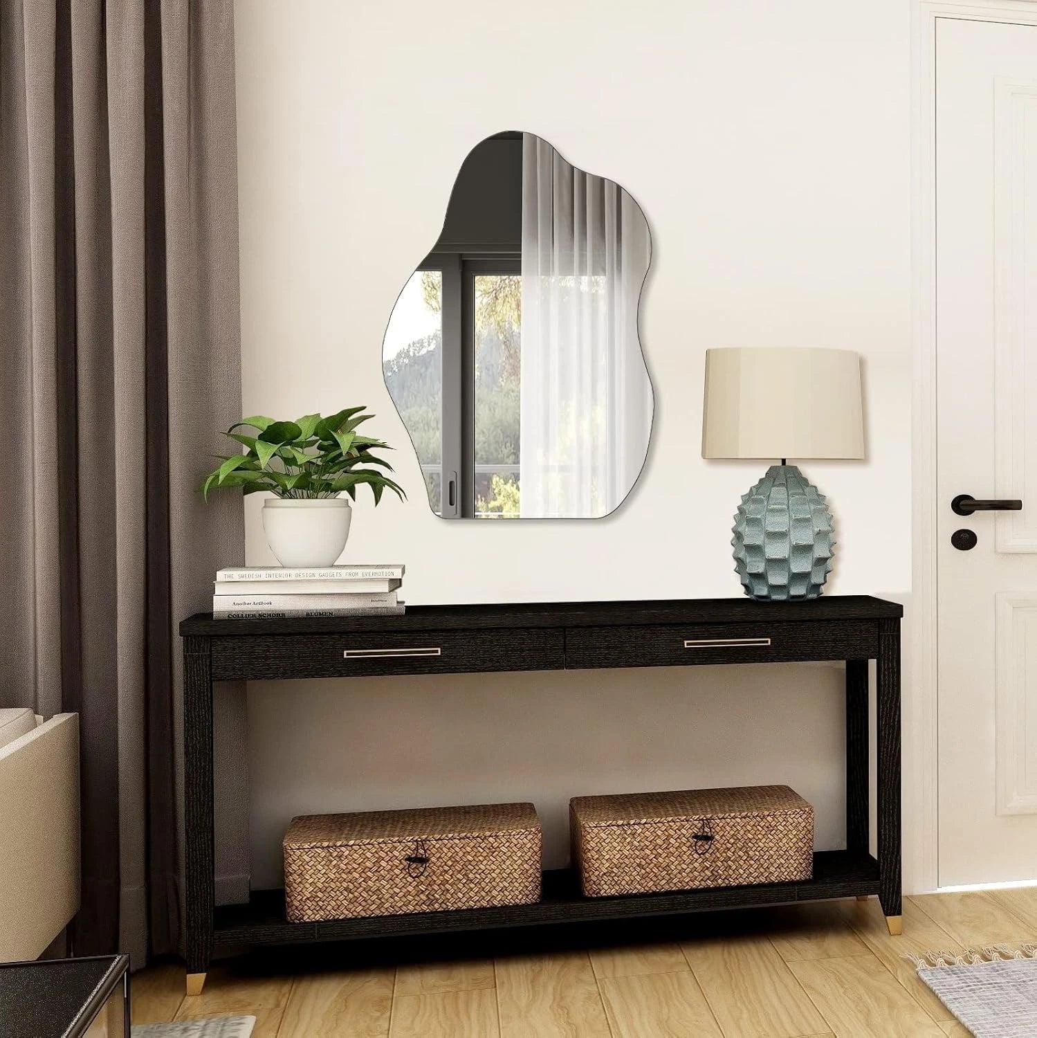 Irregular Wall Mirror Asymmetrical Mirror Frameless Mirror for Bathroom Living 07FC0E-D4 - KOEEK