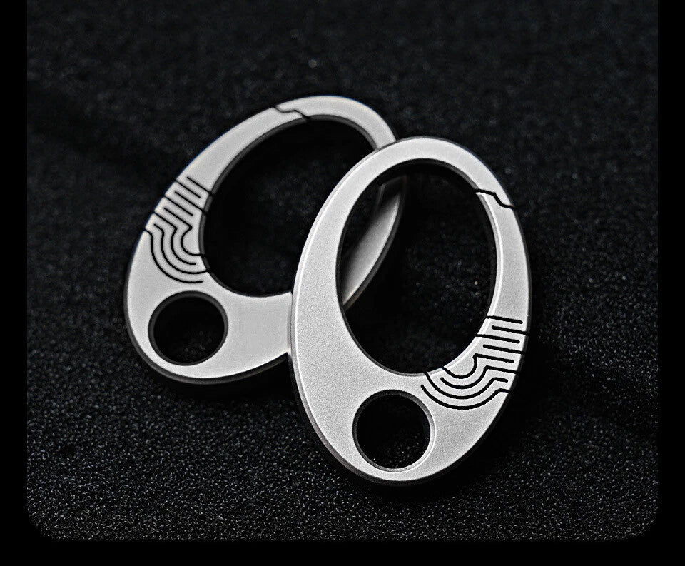 2PCS EDC  Mini Titanium Carabiner Keychain Clip Quickly Release Key Chain Hook 07FC0E-D4 - KOEEK