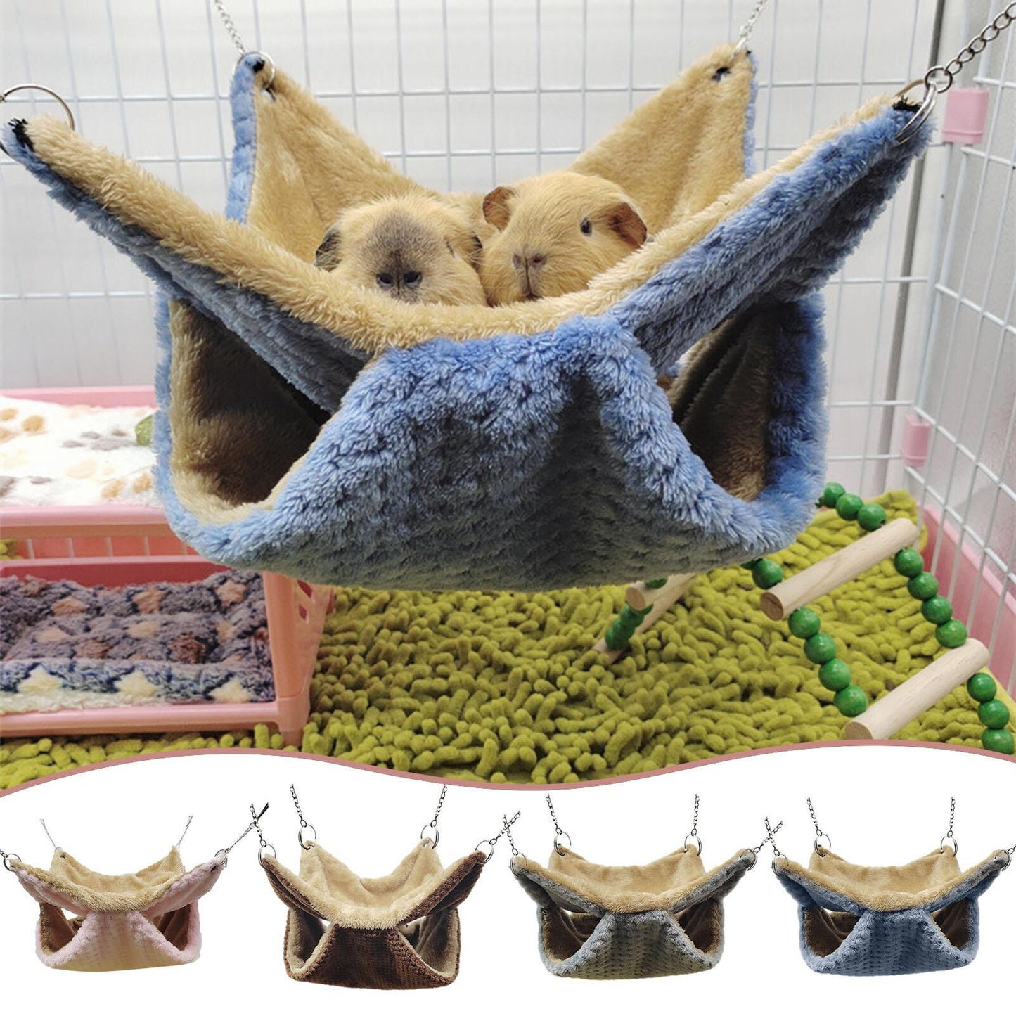 new 1* Ferret Rat Squirrel Pet Bird Hamster Hammock Hanging Cage Nest Bed House Toys koeek - KOEEK