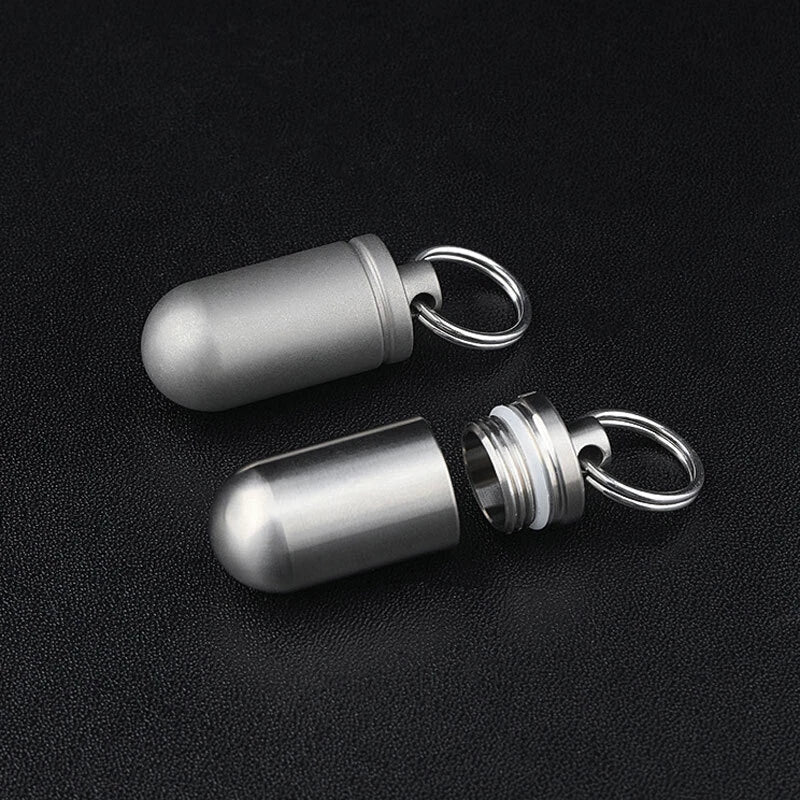 Mini Titanium Waterproof Box Sealed Storage Tank Outdoor Pill Container EDC 07FC0E-D4 - KOEEK