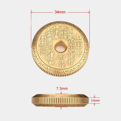 Solid Brass Fidget Slider Clicker  Coin Tai Chi Haptic for Adult EDC Toy 07FC0E-D4 - KOEEK