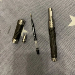 EDC Swirl Solid Titanium Carbon Fiber Tactical Ball-Point Business Signature Pen 07FC0E-D4 - KOEEK