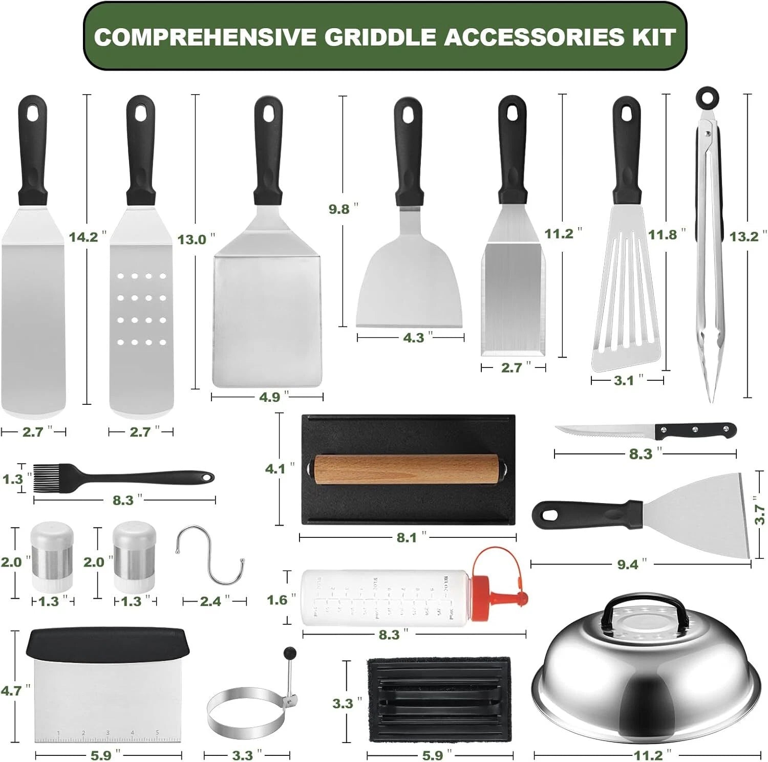 35PCS Griddle Accessories Kit, Flat Top Grill Accessories Set, Grill Spatula Set 07FC0E-D4 - KOEEK