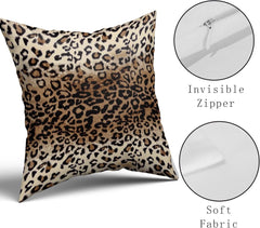 new Brown Leopard Pillow Cover 18x18 Inches 18" x (Pack of 2), 07FC0E-D4 - KOEEK