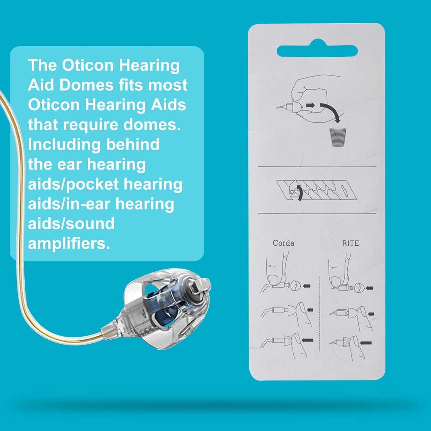 new Hearing Aid Domes for Oticon MiniFit Single Vent Bass Domes: 2 Packs (8mm),... 07FC0E-D4 - KOEEK