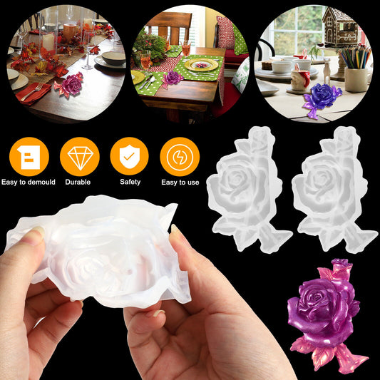 Silicone Resin Casting Mold DIY Rose Flower Table Mould Making Epoxy Craft Tool