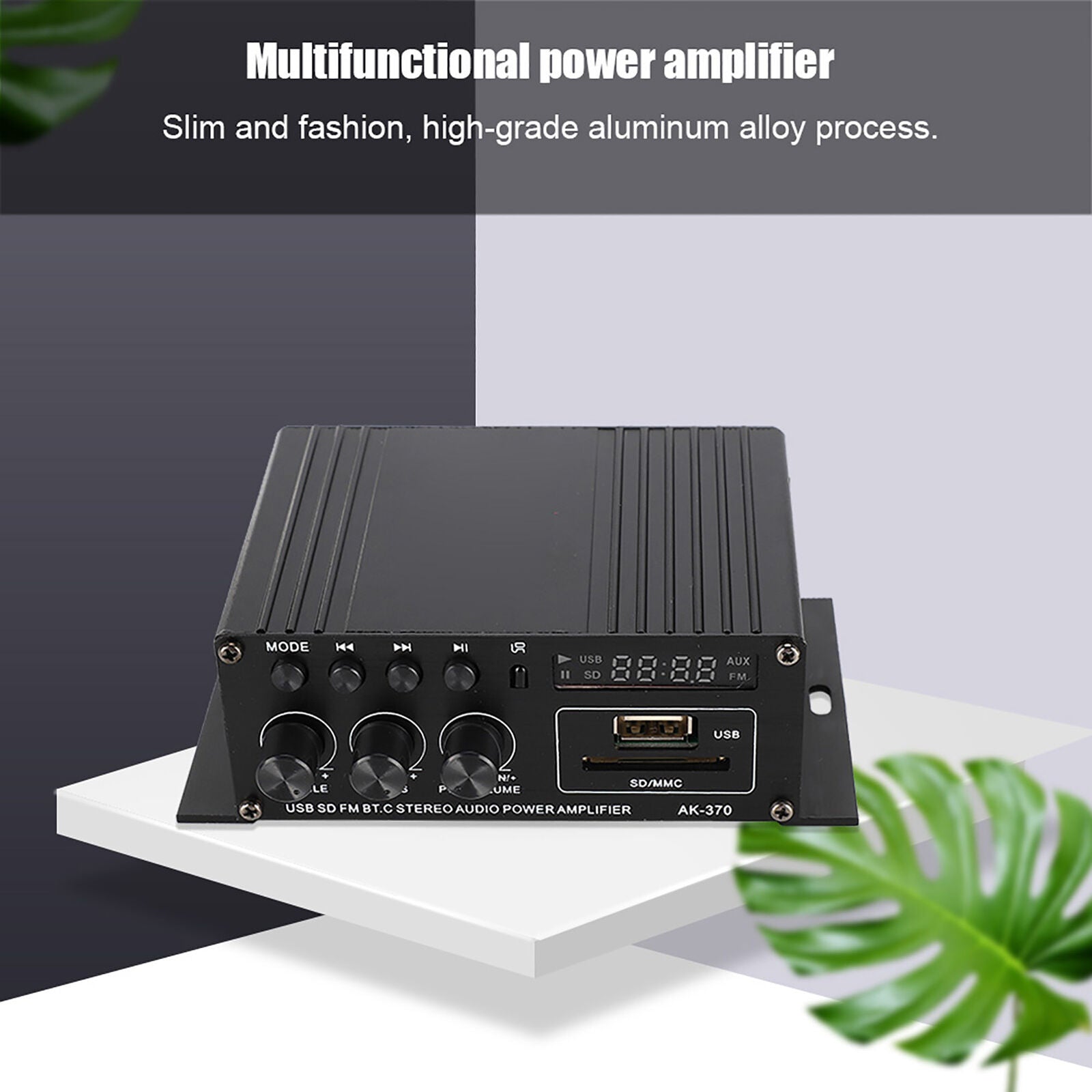 new Household HiFi Power Amplifier With LED Screen 12V Aluminum Alloy Power koeek - KOEEK