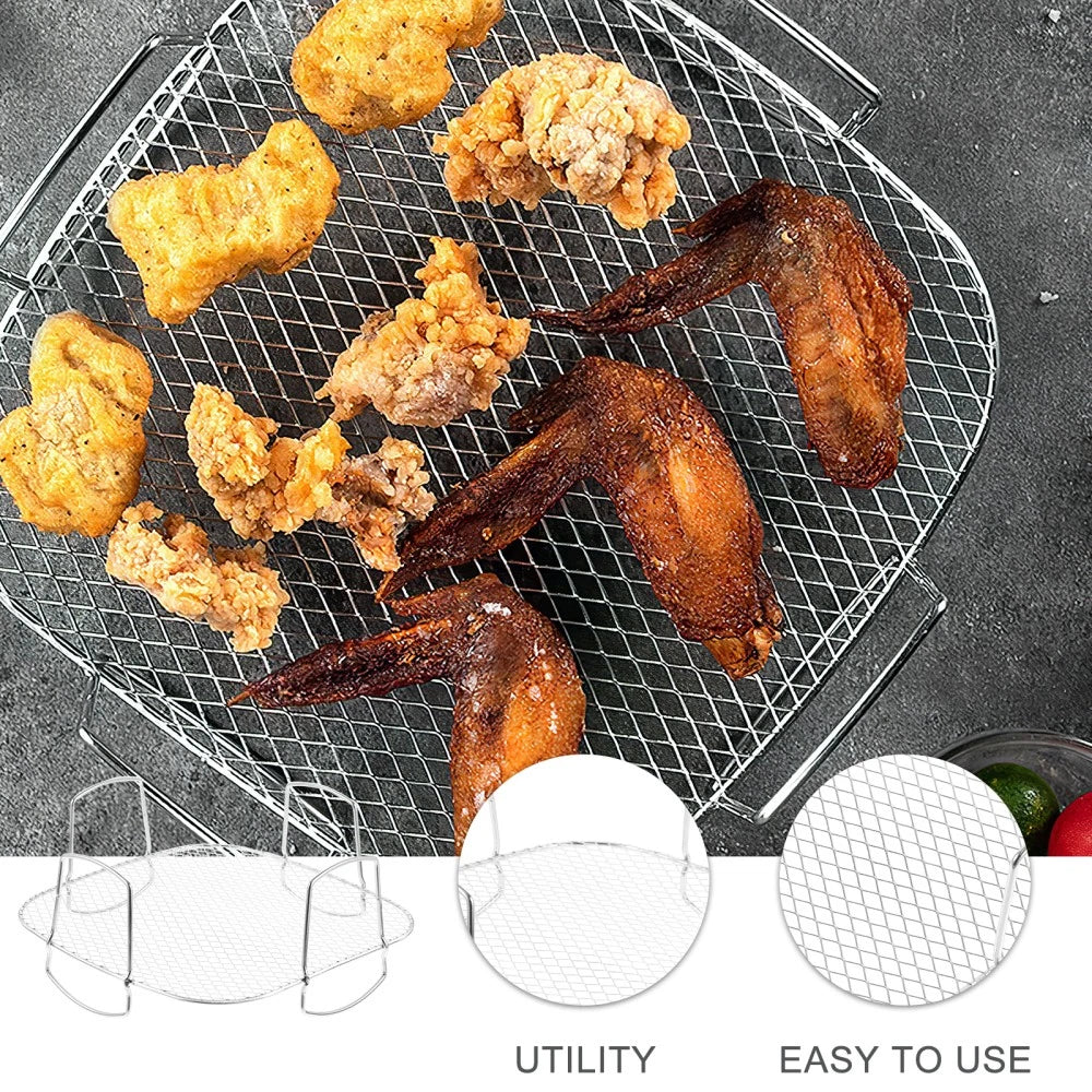 Stainless Steel Grill Vegetable Air Fryer Cooking Racks Accessories 07FC0E-D4 - KOEEK