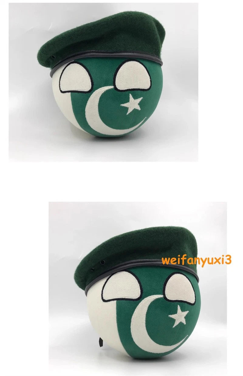 Polandball Dango Countryball Pakistan Ball Plush Doll Stuffed Toy Pillow W Hat 07FC0E-D4 - KOEEK