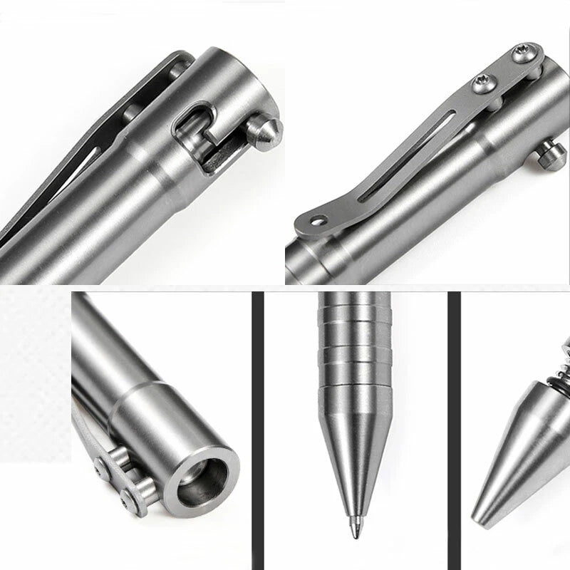 EDC Solid TC4 Titanium Alloy Pocket Ball Pen Office Signature Pen Portable Pen EDC - KOEEK