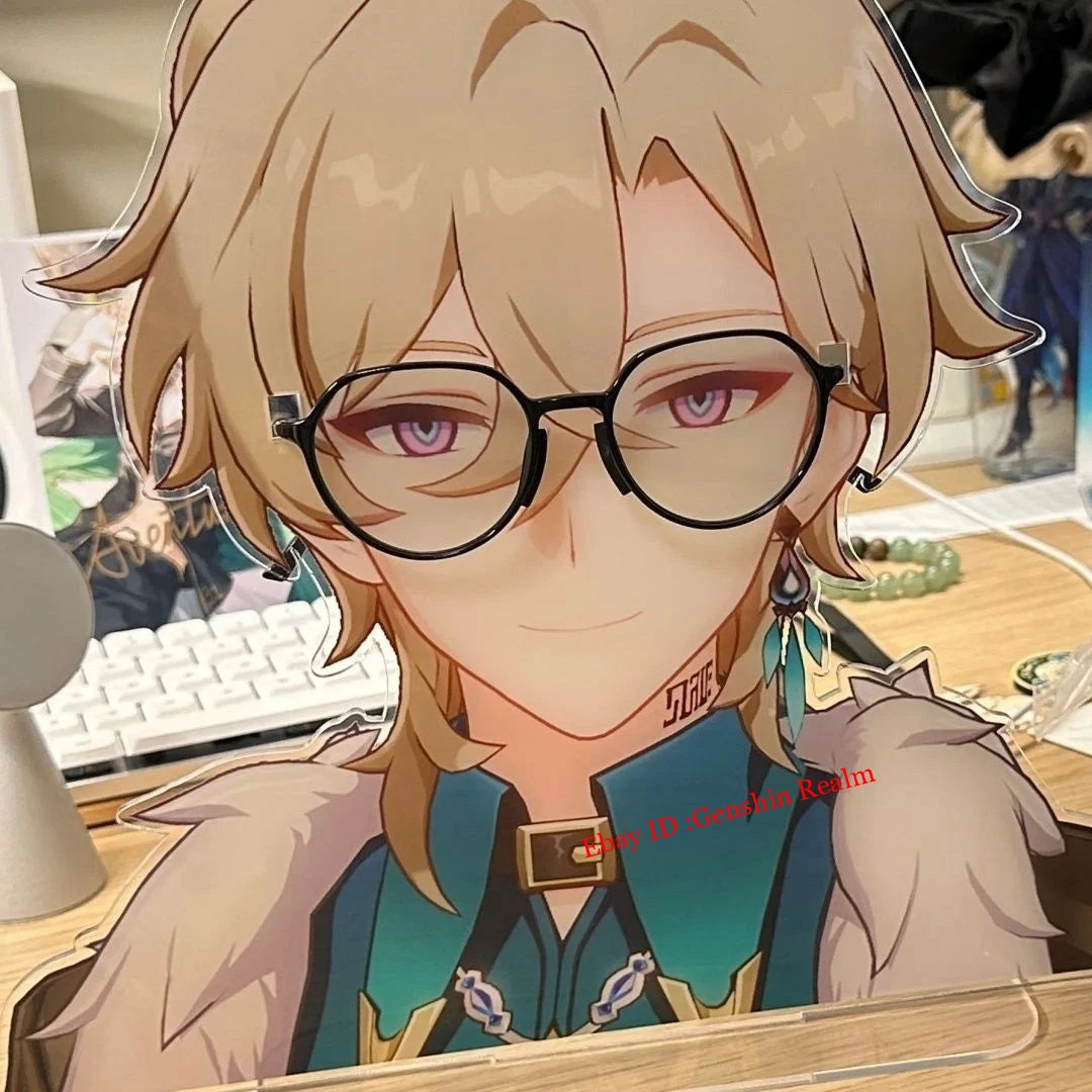 Anime Honkai: Star Rail Aventurine Acrylic Desktop Glasses Stand Figure Deco 07FC0E-D4 - KOEEK