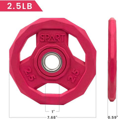 new SPART Color Coded Weight Plate 1-Inch Rubber Coated Standard Grip 2.5LB-PAIR SPART - KOEEK
