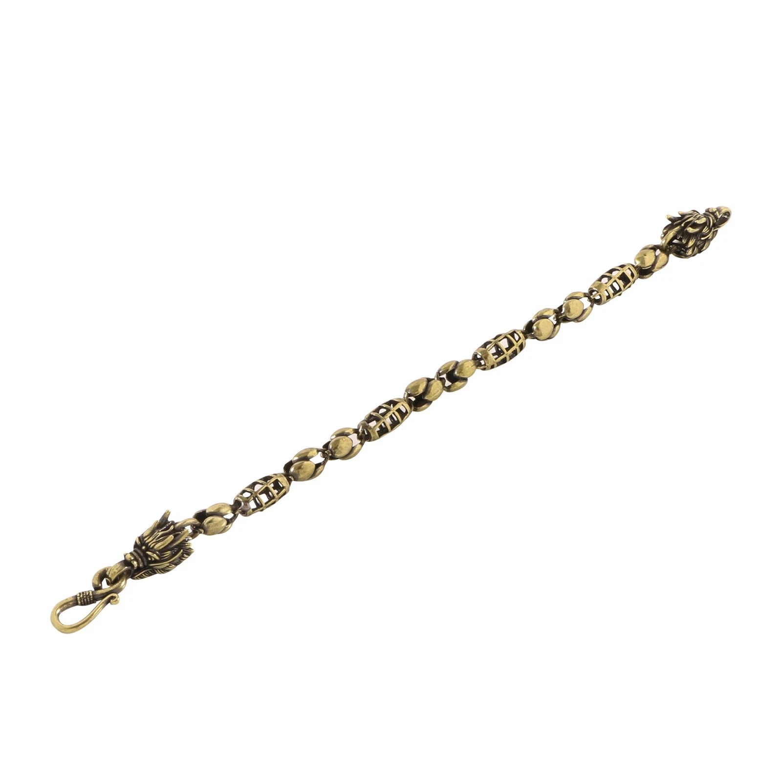 Copper Zodiac Dragon Bracelet Men Women Simple Hip Hop Jewelry Bead Chain 07FC0E-D4 - KOEEK