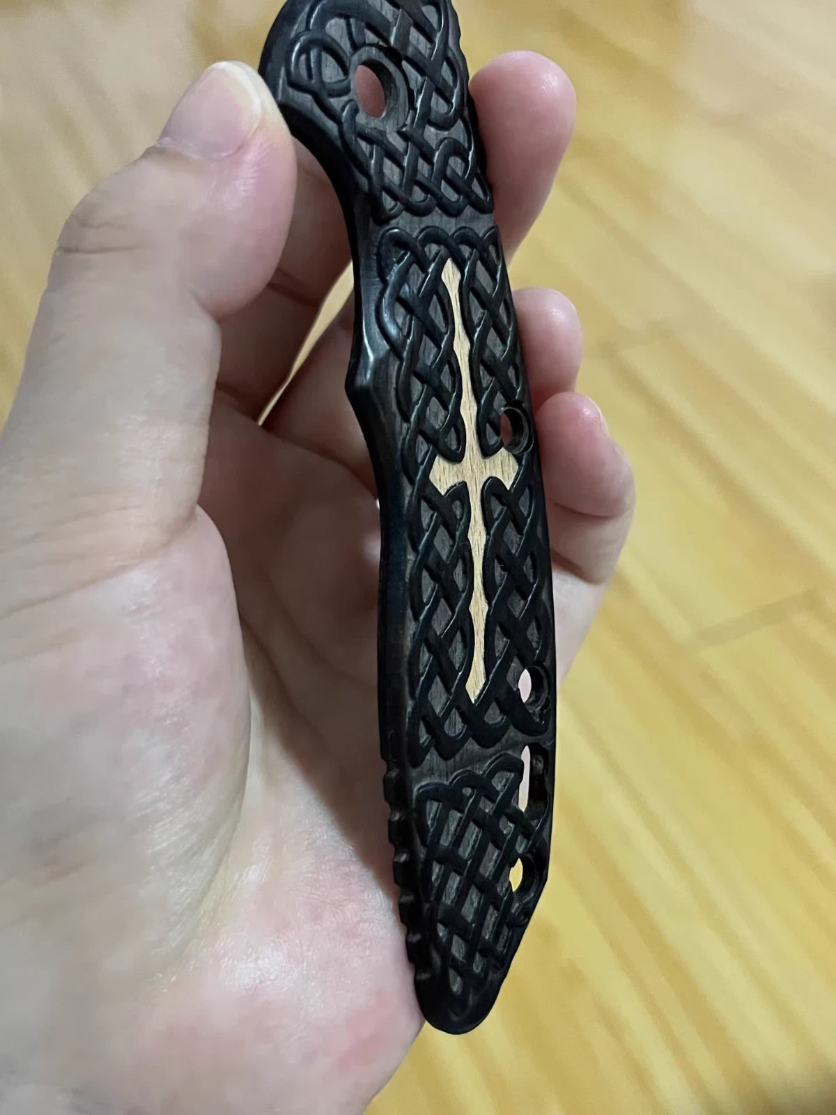 1 PC Custom Made Wooden  Knife Handle Scale for Rick Hinderer XM18 3.5” 07FC0E-D4 - KOEEK