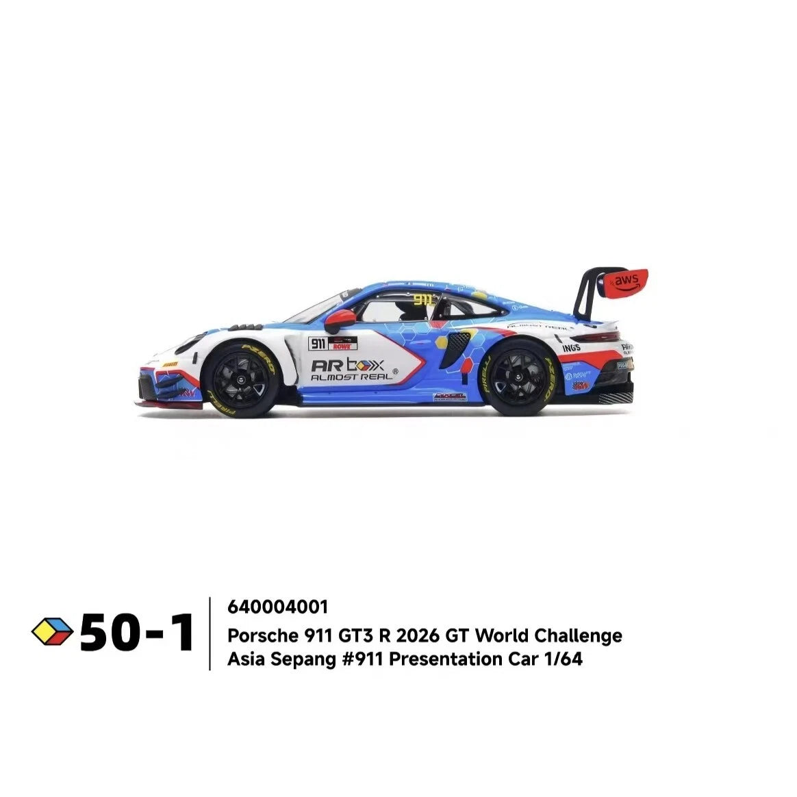 Almost Real ARbox 1/64 Porsche 911 GT3 R 2026 Sepang #911 Diecast Model Car ALMOST_REAL - KOEEK