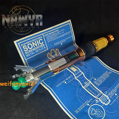 US SHIP Doctor Who 11th Metal Sonic Screwdriver LED Colorful Light Cosplay Props 07FC0E-D4 - KOEEK