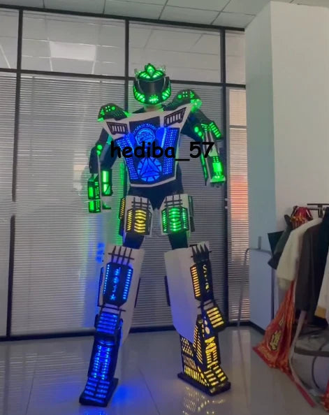Glowing LED Robot Costume - Illuminated Cosplay For Dance & Parties DJ Part 07FC0E-D4 - KOEEK