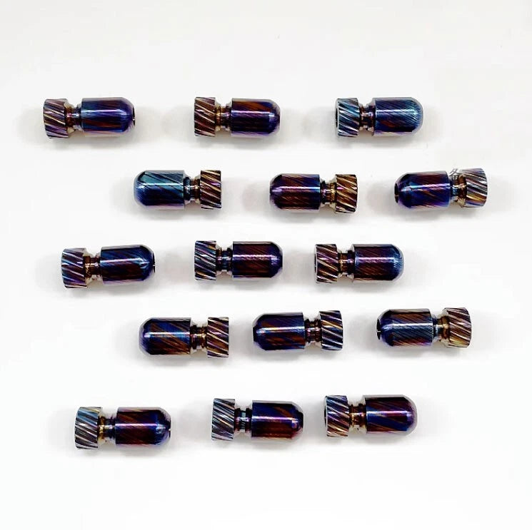 TITNAER EDC Titanium Timascus Key Knife Parachute Cord Bead Pendant Lanyard 07FC0E-D4 - KOEEK