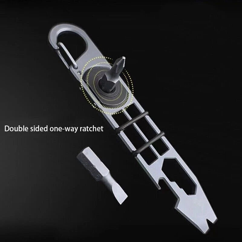 Titanium Alloy Carabiner Pocket Pry Bar Crowbar Multi EDC Tools Opener 07FC0E-D4 - KOEEK