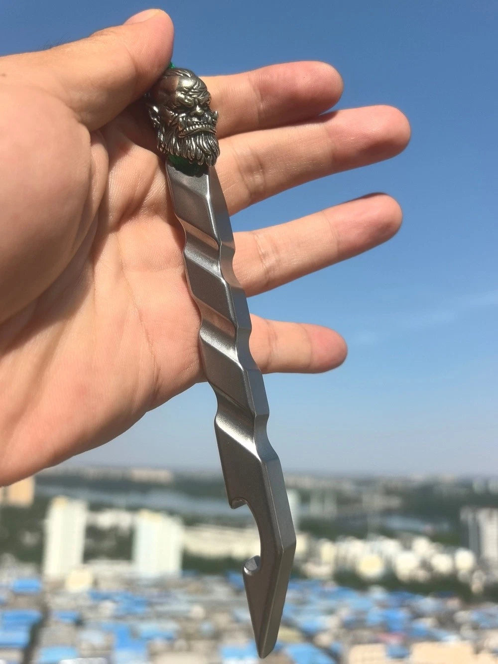 TC21 Titanium alloy pry bar Non-slip handle White copper pendant Rugged EDC Tool 07FC0E-D4 - KOEEK