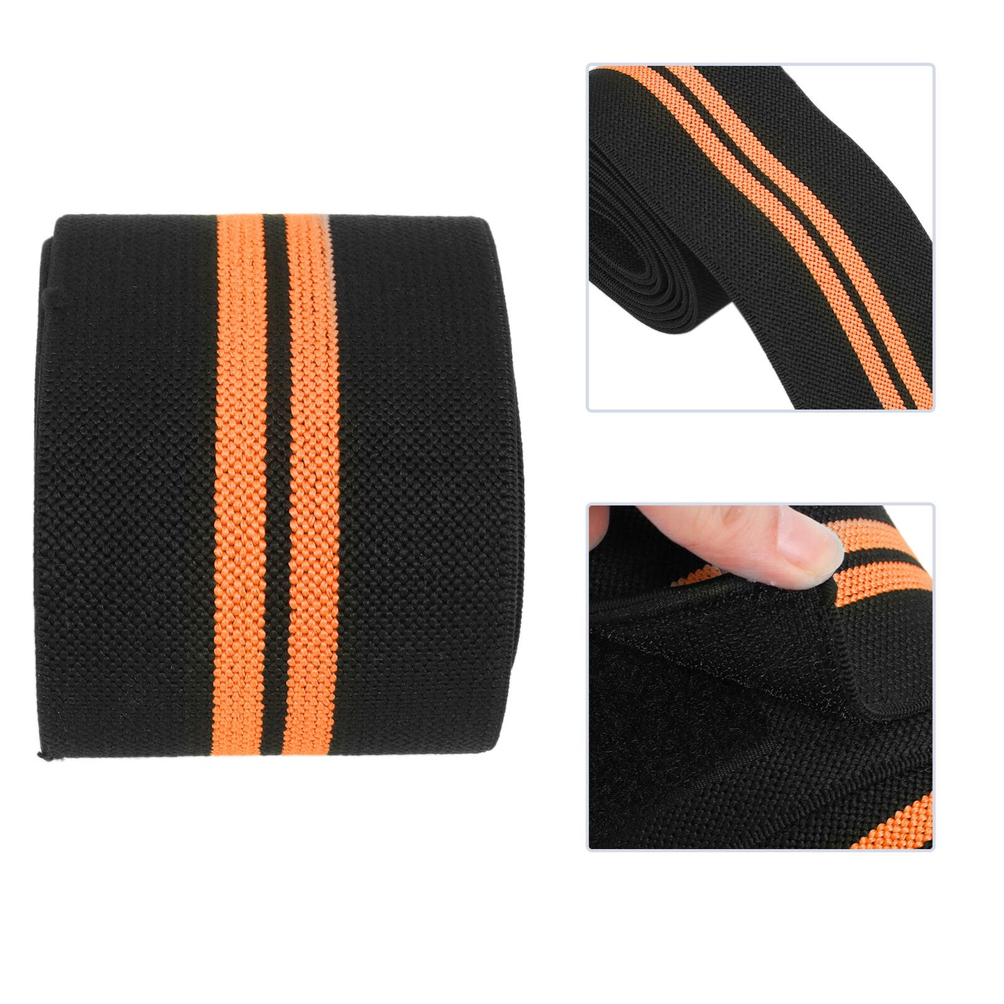 new Knee Wrap Compression Knee Brace For Weightlifting Training(Black Orange ) HGF koeek - KOEEK