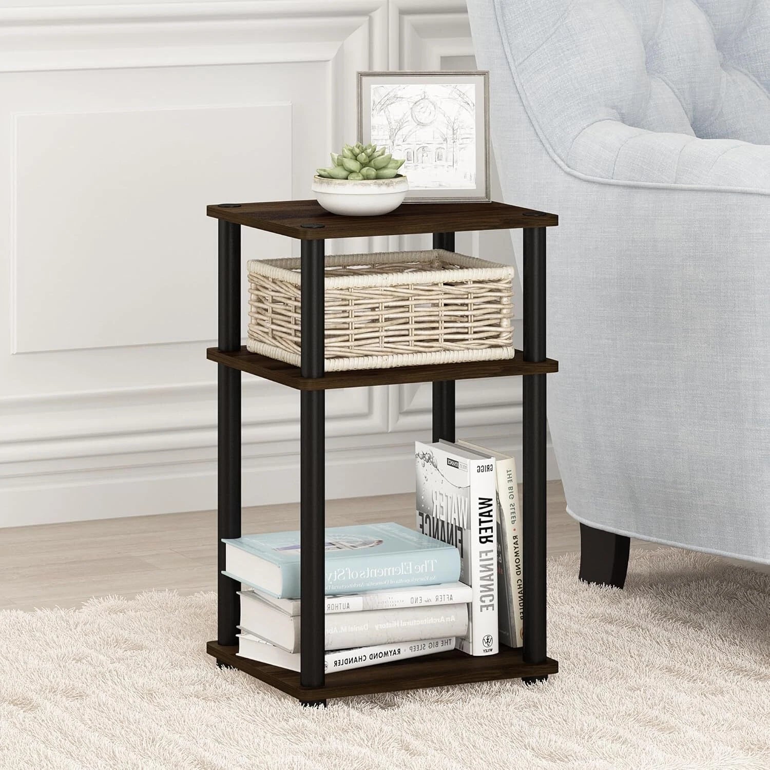 Just 3-Tier Turn-N-Tube End Table / Side Table / Night Stand / Bedside Table 07FC0E-D4 - KOEEK