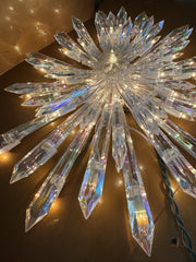 GE 50 Light Large Crystal Style Star Snowflake Christmas Tree Topper Big 14" wBX GE - KOEEK