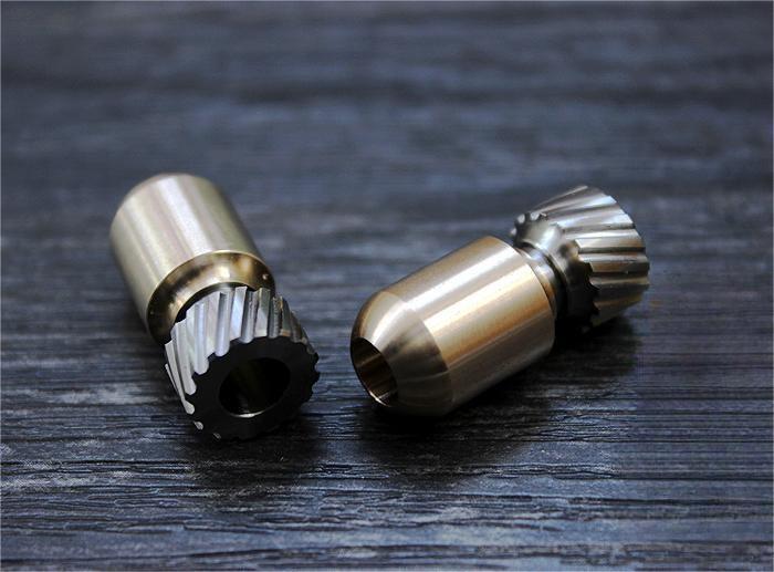 Titanium Brass Torpedo Shape Knife Lanyard Bead Paracord Pendant EDC Charm Decor 07FC0E-D4 - KOEEK