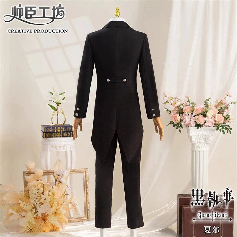 Black Butler Cosplay Costume Ciel Phantomhive Sebastian Michaelis Pants Coat Hat 07FC0E-D4 - KOEEK