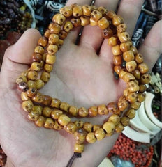 Tibetan Yak Bone Meditation Vintage 108 Bead Buddhism Prayer Mala Necklace 07FC0E-D4 - KOEEK