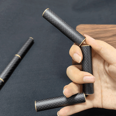 EDC Carbon Fiber + Brass 3 Section Fingert Spinner Top Adult Toy Magnetic Metal 07FC0E-D4 - KOEEK