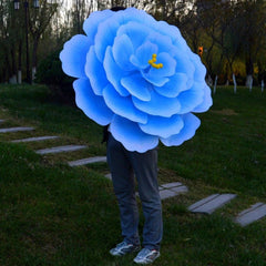3D Flower Design Silk Peony Floral Parasol Bamboo Cosplay Umbrellas Party Show 07FC0E-D4 - KOEEK