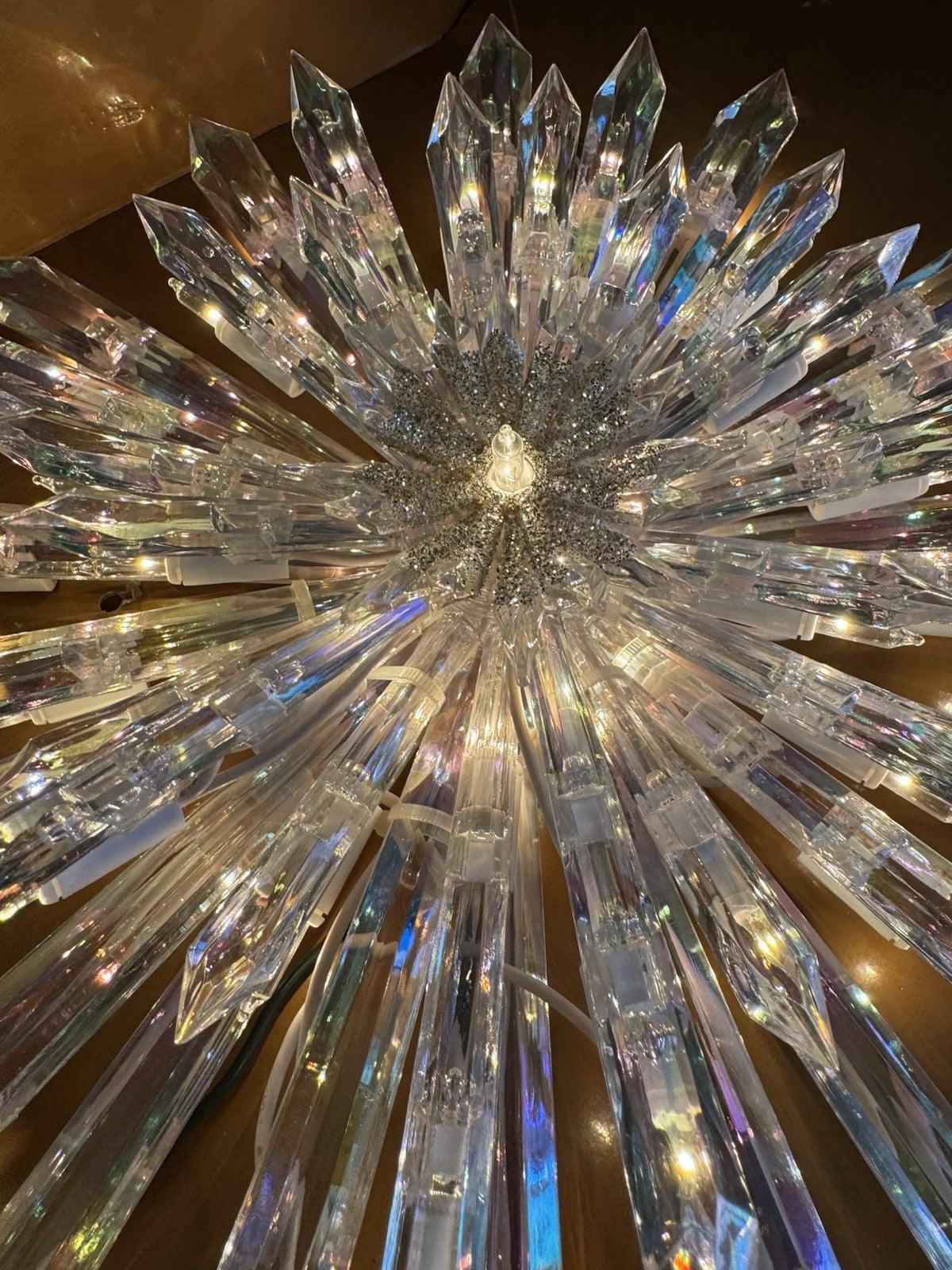 GE 50 Light Large Crystal Style Star Snowflake Christmas Tree Topper Big 14" wBX GE - KOEEK