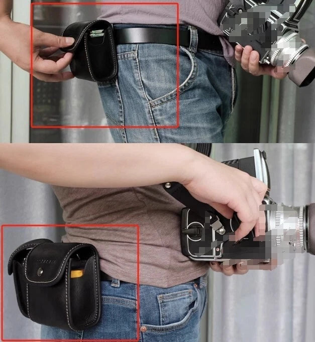 Handmade Leather Camera Protector Bag case For Hasselblad Film Back Waist Bag 07FC0E-D4 - KOEEK