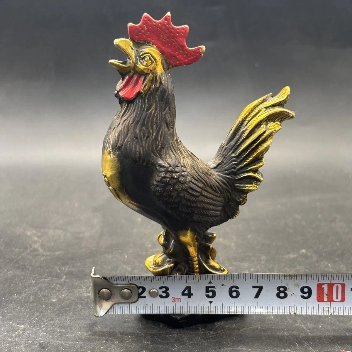 Bronze Rooster Money Ingot Rooster Home Zodiac Ornament 07FC0E-D4 - KOEEK