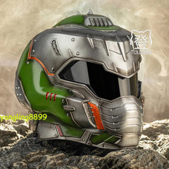 Halloween Cosplay Doom Guy Resin Helmet 1:1 Wearable Funny Roleplay Mask Gift 07FC0E-D4 - KOEEK