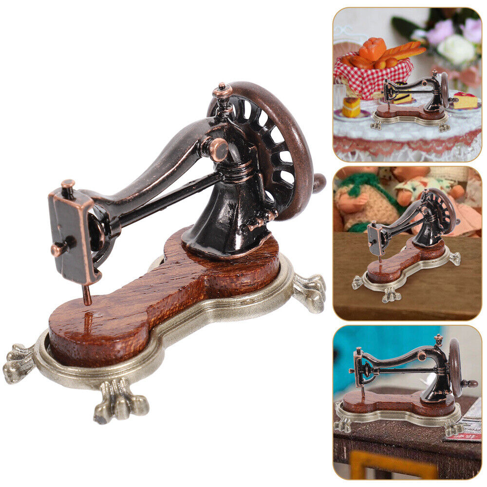 new Retro Sewing Machine Decors Mini Miniature Doll House Collectible Child koeek - KOEEK