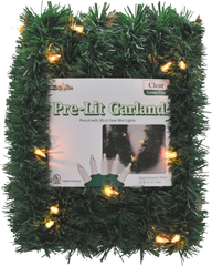 12-Foot Christmas Garland with Clear Lights - Perfect for Indoor or Outdoor Fire 07FC0E-D4 - KOEEK
