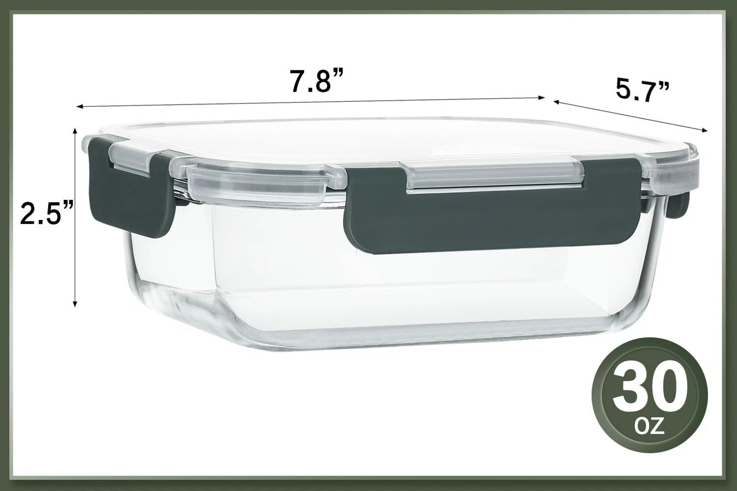 Pack of 10 30 oz. Glass Lunch Boxes with Lids Glass Food Storage Containers 07FC0E-D4 - KOEEK
