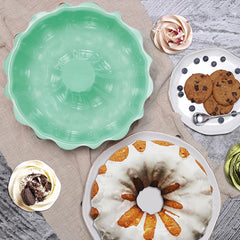 new 10 Inch Silicone Cake Pan for Bundt, 12 Cups Nonstick Fluted Tube for... 07FC0E-D4 - KOEEK