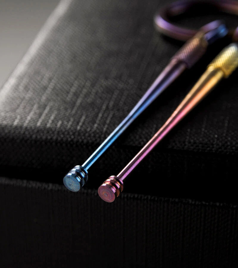 Titanium Ear Wax Cleaner Removal Earwax Remover Keychain 360° Rotary Earpick EDC 07FC0E-D4 - KOEEK