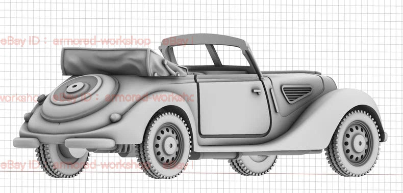 3D Printed 1/72 World War II 328 Convertible Sedan Unpainted 07FC0E-D4 - KOEEK