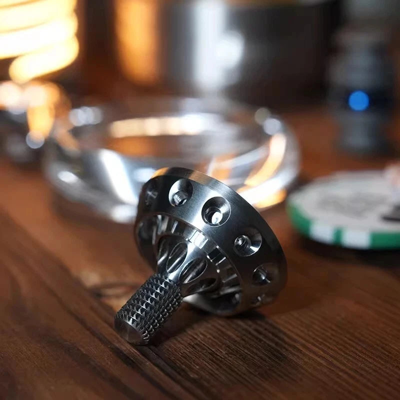 Stainless Steel Hand Twisting Spinning Top Gyro Gyroscope Collection Spinner Toy 07FC0E-D4 - KOEEK