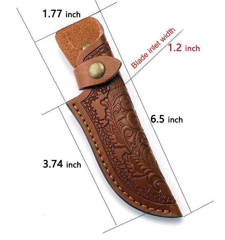 Cowhide Straight Knife Sheath Leather Pocket Sheath Outdoor Belt Case Protective 07FC0E-D4 - KOEEK