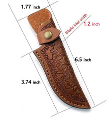 Cowhide Straight Knife Sheath Leather Pocket Sheath Outdoor Belt Case Protective 07FC0E-D4 - KOEEK