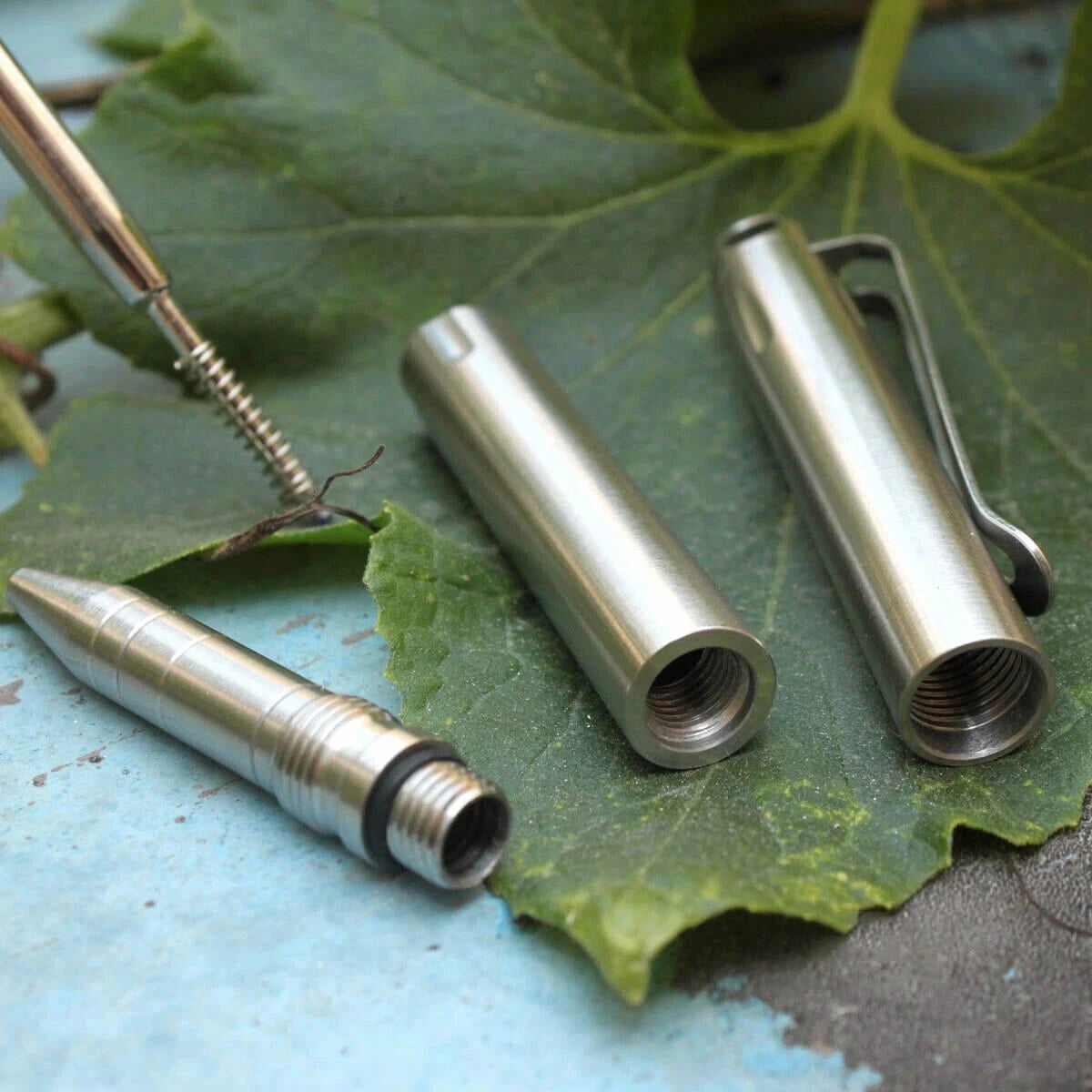 Stainless Steel Ball pen Portable Writing Signature Pen Outdoor EDC Multi-Tools 07FC0E-D4 - KOEEK