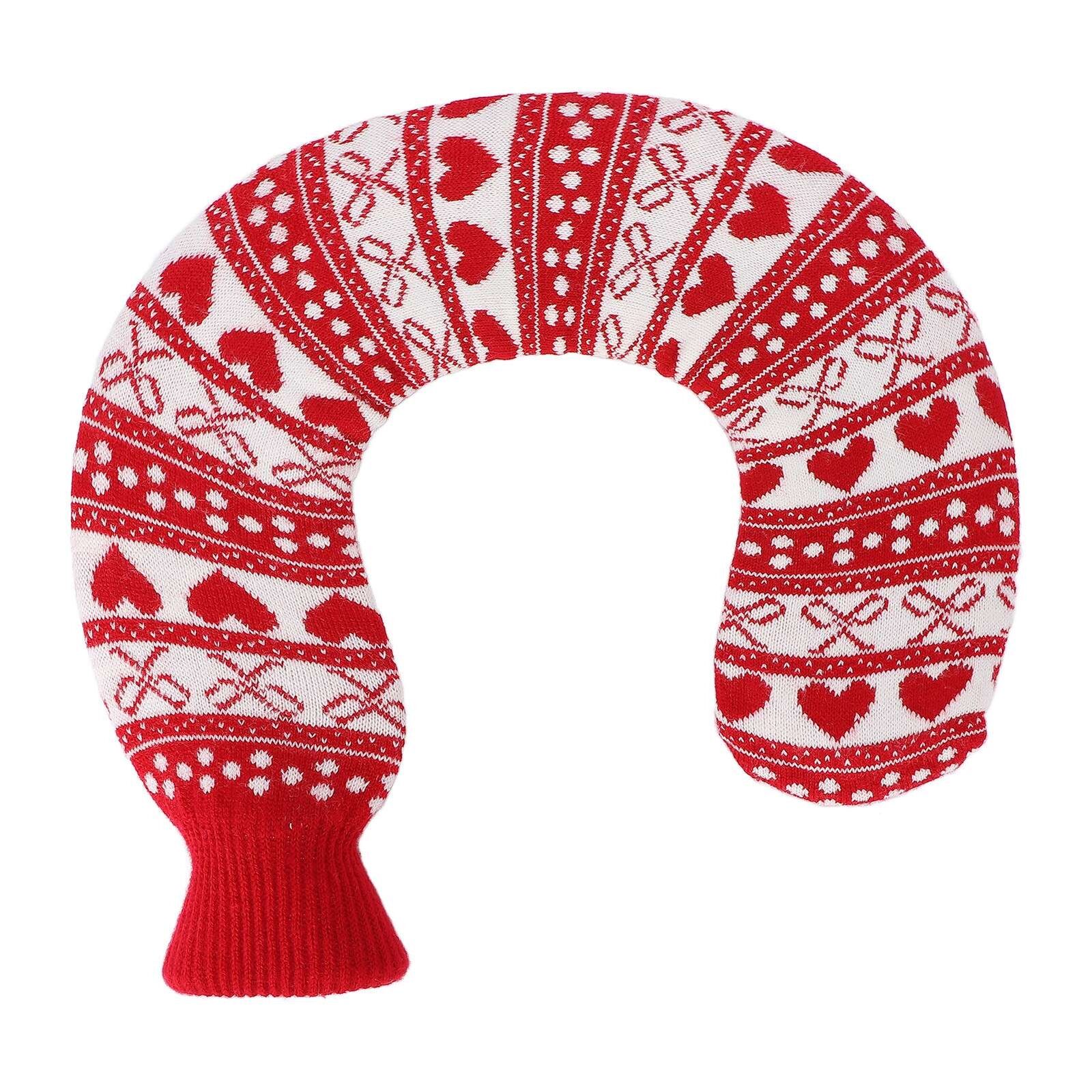 new 1L U Shaped Hot Water Bag Neck Shoulder Knitted Cover For Winter(Type 2 ) HGF koeek - KOEEK