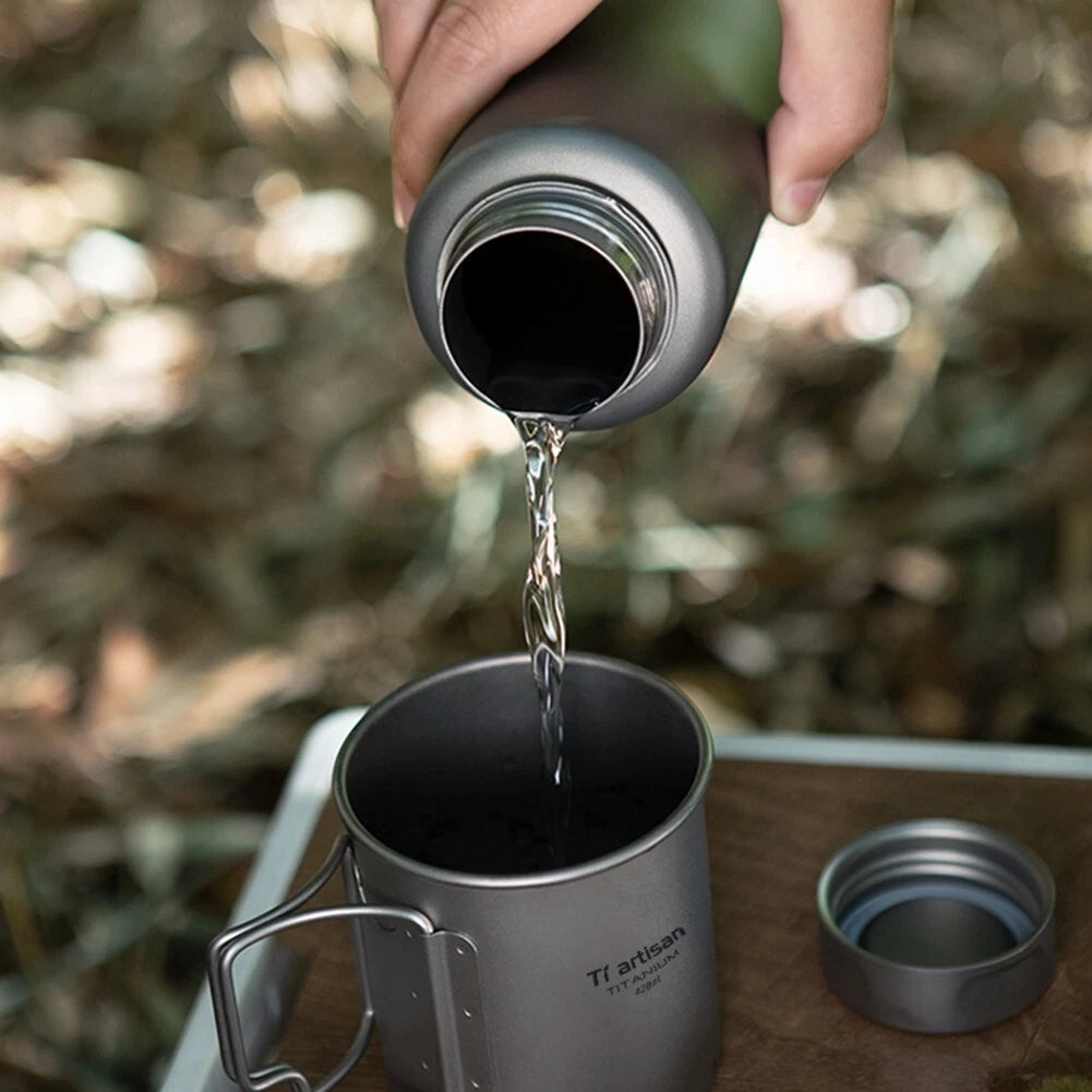 Hot Titanium Water Bottle Outdoor Camping Leakproof Tea Coffee Drinking Mug Gift 07FC0E-D4 - KOEEK