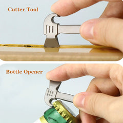 Mini Titanium Alloy Pendant Pry Bar Crowbar Bottle Opener Necklace EDC Keychain 07FC0E-D4 - KOEEK